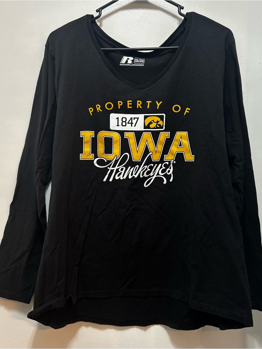 Russell‎ Athletic Black Crewneck Tee with White Logo Print